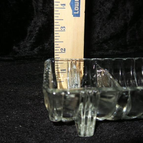 Footed Glass Trinket Tray Vanity Serving Decor Elegant Clear Divided - Picture 12 of 14